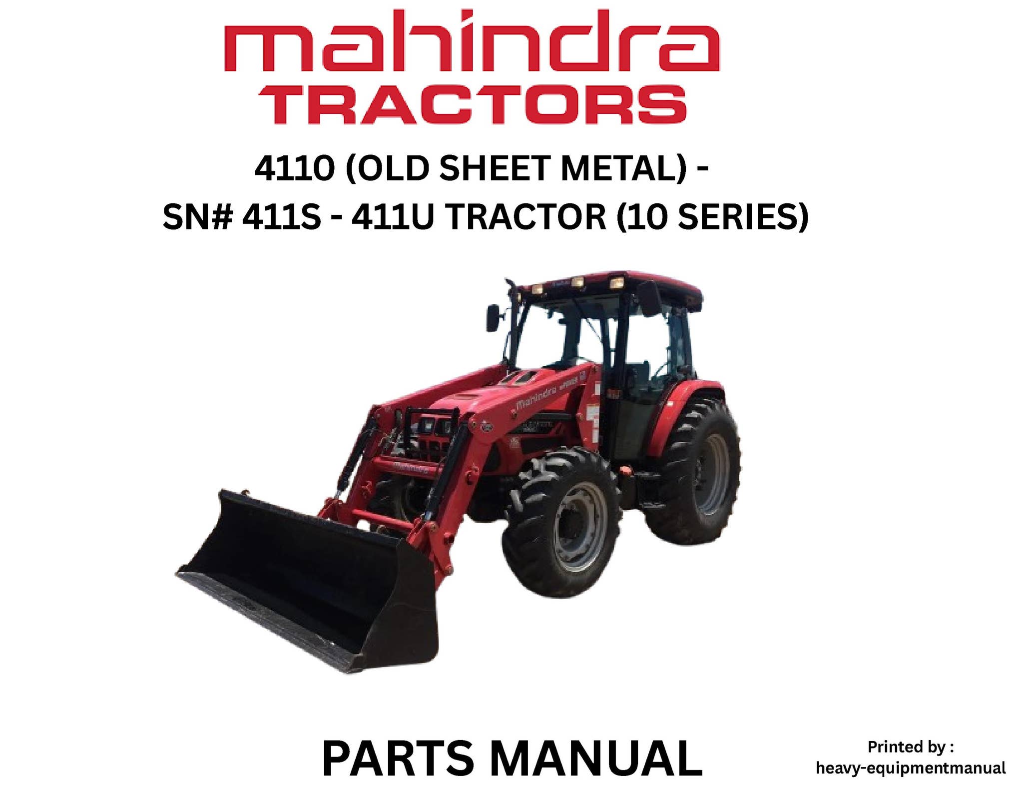 Parts Manual Mahindra 4110 (Old Sheet Metal) Tractor by Heavy