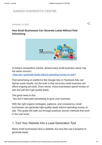 How Small Businesses Can Generate Leads Without Paid Advertising