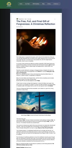 The Free, Full, and Final Gift of Forgiveness: A Christmas Reflection- EKB World