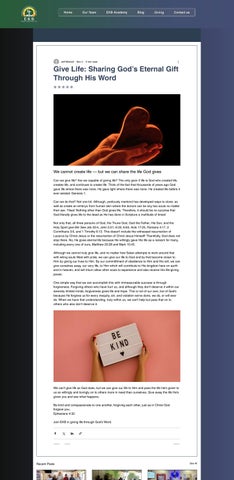 Give Life: Sharing God’s Eternal Gift Through His Word- EKB World