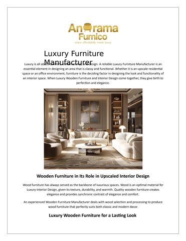Luxury Furniture Manufacturer