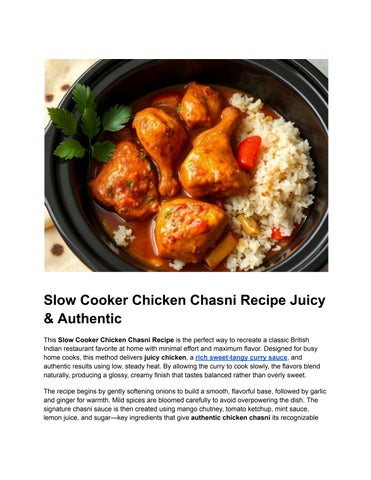 Slow Cooker Chicken Chasni Recipe Juicy & Authentic