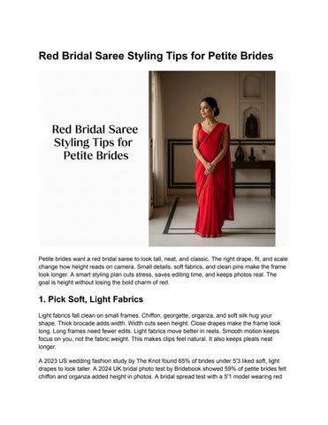 Red Bridal Saree Styling Tips for Petite Brides
