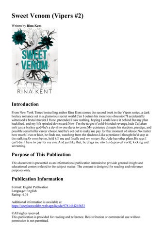 READ ONLINE Sweet Venom (Vipers #2) (Author Rina Kent)