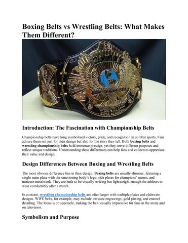 Boxing Belts vs Wrestling Belts