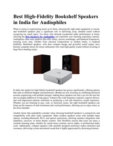 Best High-Fidelity Bookshelf Speakers in India for Audiophiles