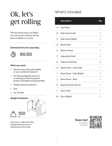Paige 收纳 柜 Instruction Sheet 31260 第 2 页