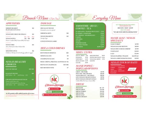 nessa kitchen menu