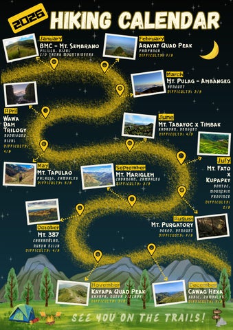 2026 HIKING CALENDAR