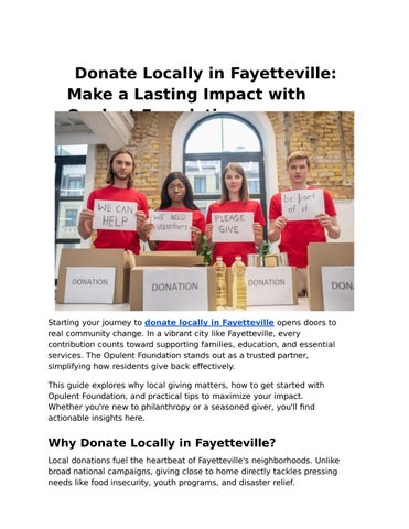 Donate Locally in Fayetteville_ Make a Lasting Impact with Opulent Foundation