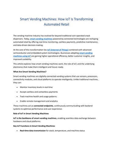 How IoT Is Transforming Automated Retail by ltsct - Issuu