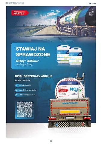 Truck Informator Martex - Kwartalnik 编号 .4. (58) styczeń-marzec 2026 第 20 页