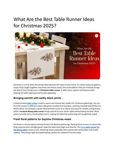 What Are the Best Table Runner Ideas for Christmas 2025