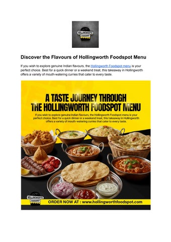 Discover the Flavours of Hollingworth Foodspot Menu