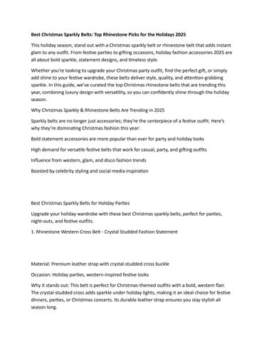 Best Christmas Sparkly Belts