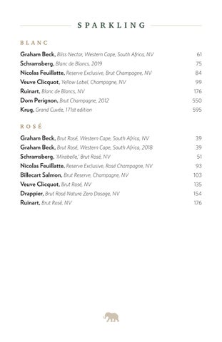 Wanderers Wine Menu