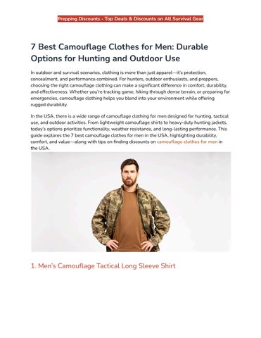 7 Best Camouflage Clothes for Men_ Durable Options for Hunting and Outdoor Use