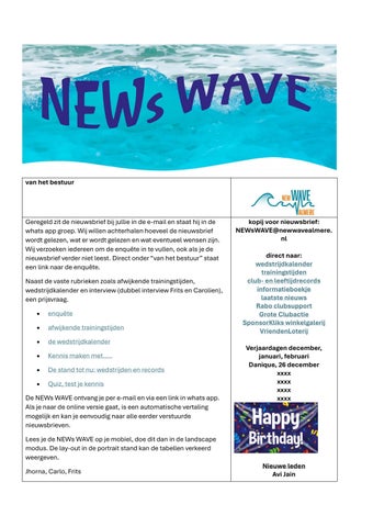 opzet nieuwsbrief