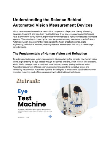 Understanding the Science Behind Automated Vision Measurement Devices