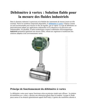 Débitmètre à vortex