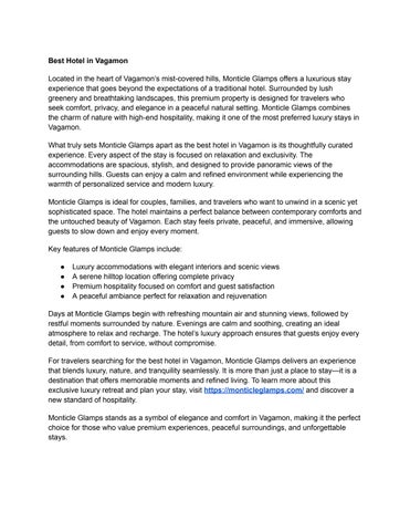 Best hotel in Vagamon