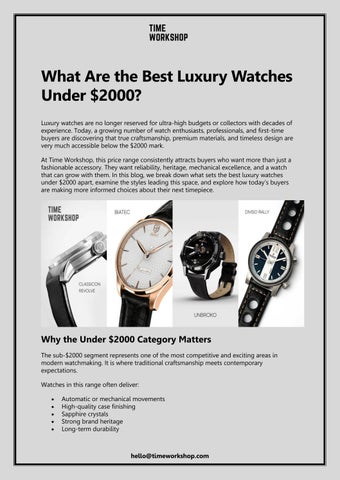 What Are the Best Luxury Watches Under $2000