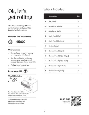 nathanjameshome 家具目录 · Keith 床头柜 Instruction Sheet 32620 第 2 页