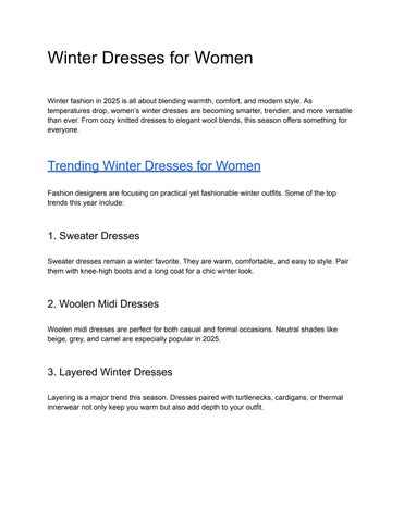  Winter Dresses for Women