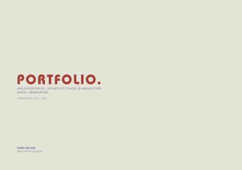 Portfolio UCL MArch Urban Design Application