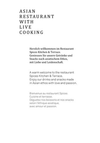 Getränkekarte Spices 2025