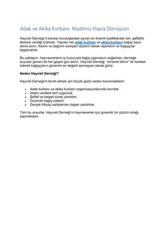 Adak ve Akika Kurbanı