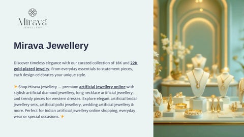 Mirava Jewellery - Your Trusted Destination for Premium Artificial Jewellery Online