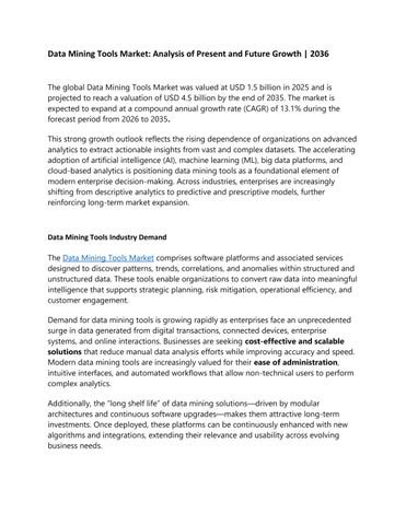 Data Mining Tools Market