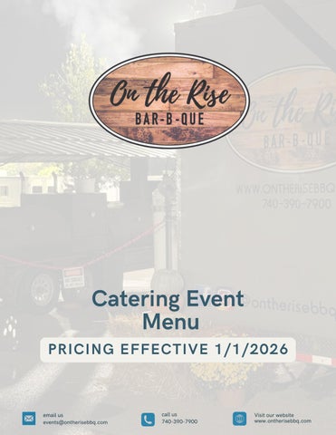 2026 Catering Menu