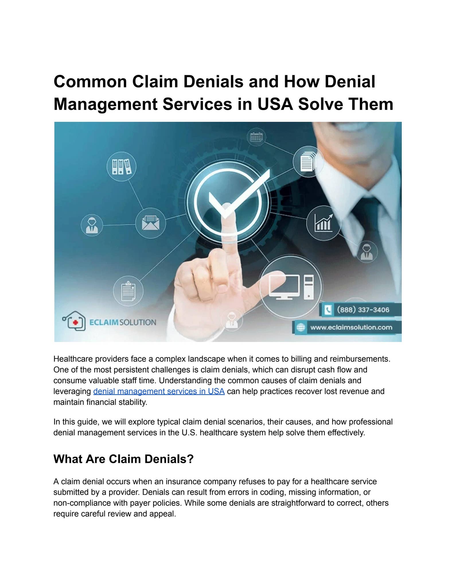 Denied Claim Collection Process Common Claim Denials and How Denial Management Services in USA Solve ...