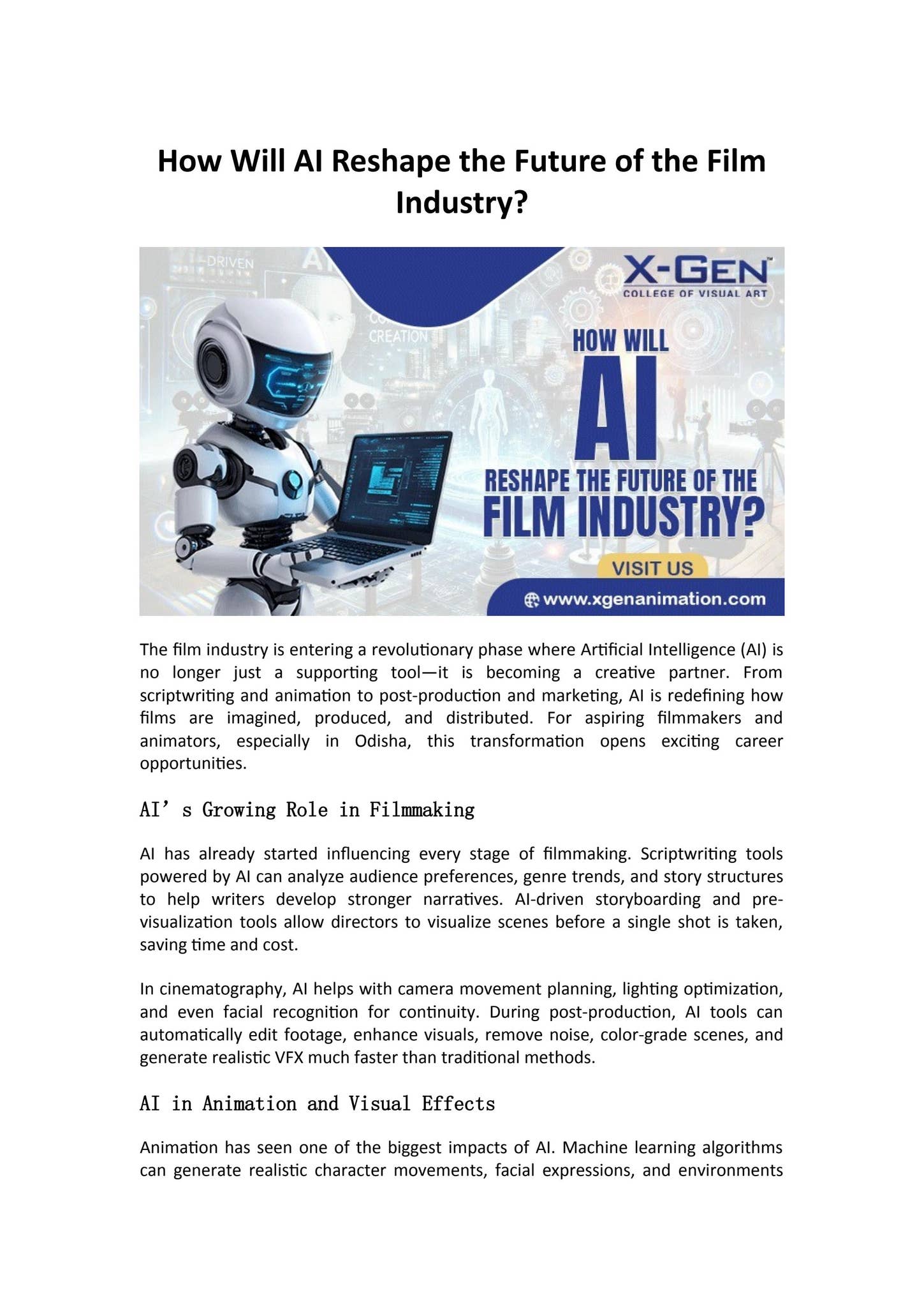 How Will AI Reshape the Future of the Film Industr by xgenanimation ...