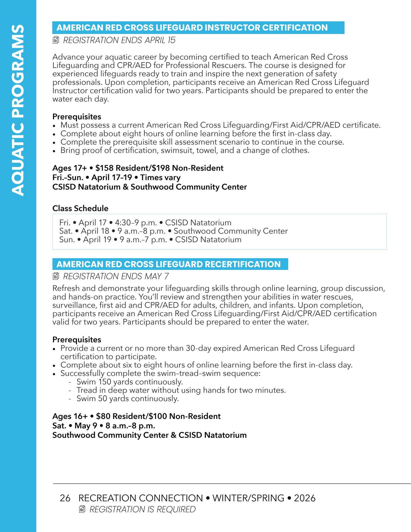 2026 Winter + Spring Recreation Connection Activity Guide by City of ...
