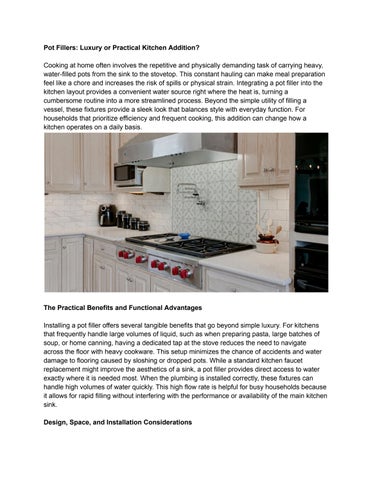 Pot Fillers: Luxury or Practical Kitchen Addition?