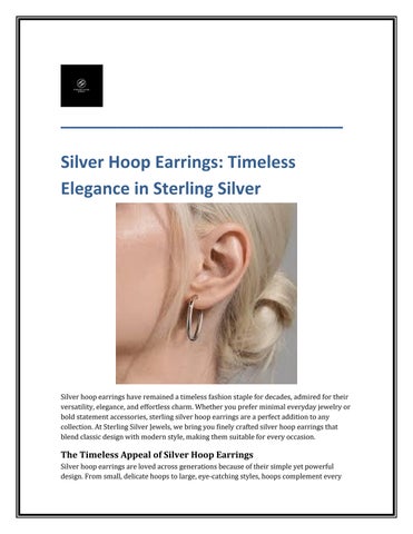 Silver Hoop Earrings Timeless Elegance in Sterling Silver