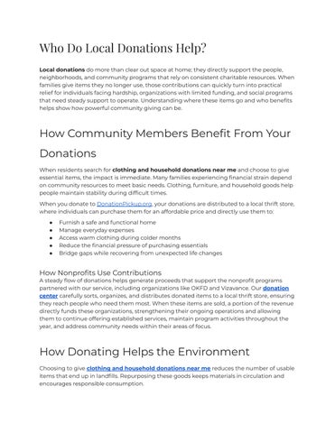 Who Do Local Donations Help