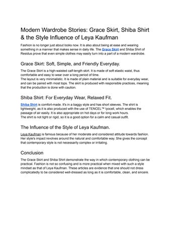 Modern Wardrobe Stories_ Grace Skirt, Shiba Shirt & the Style Influence of Leya Kaufman