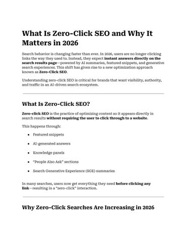 What Is Zero-Click SEO and Why It Matters in 2026