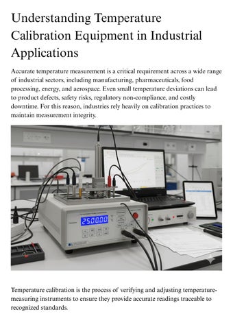Understanding Temperature Calibration Equipment in Industrial Applications 