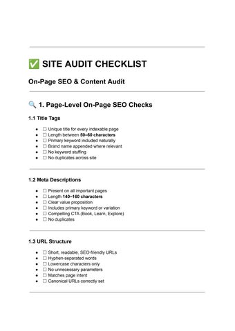 ✅ SITE AUDIT CHECKLIST (1)