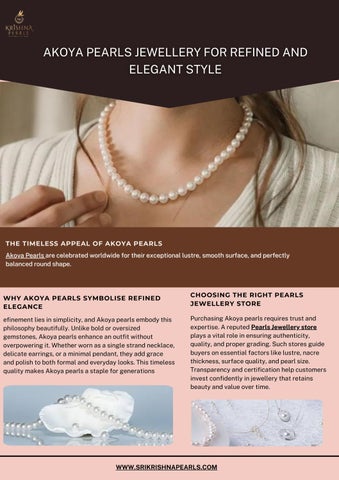 Akoya Pearls Jewellery | Sri Krishna Pearls