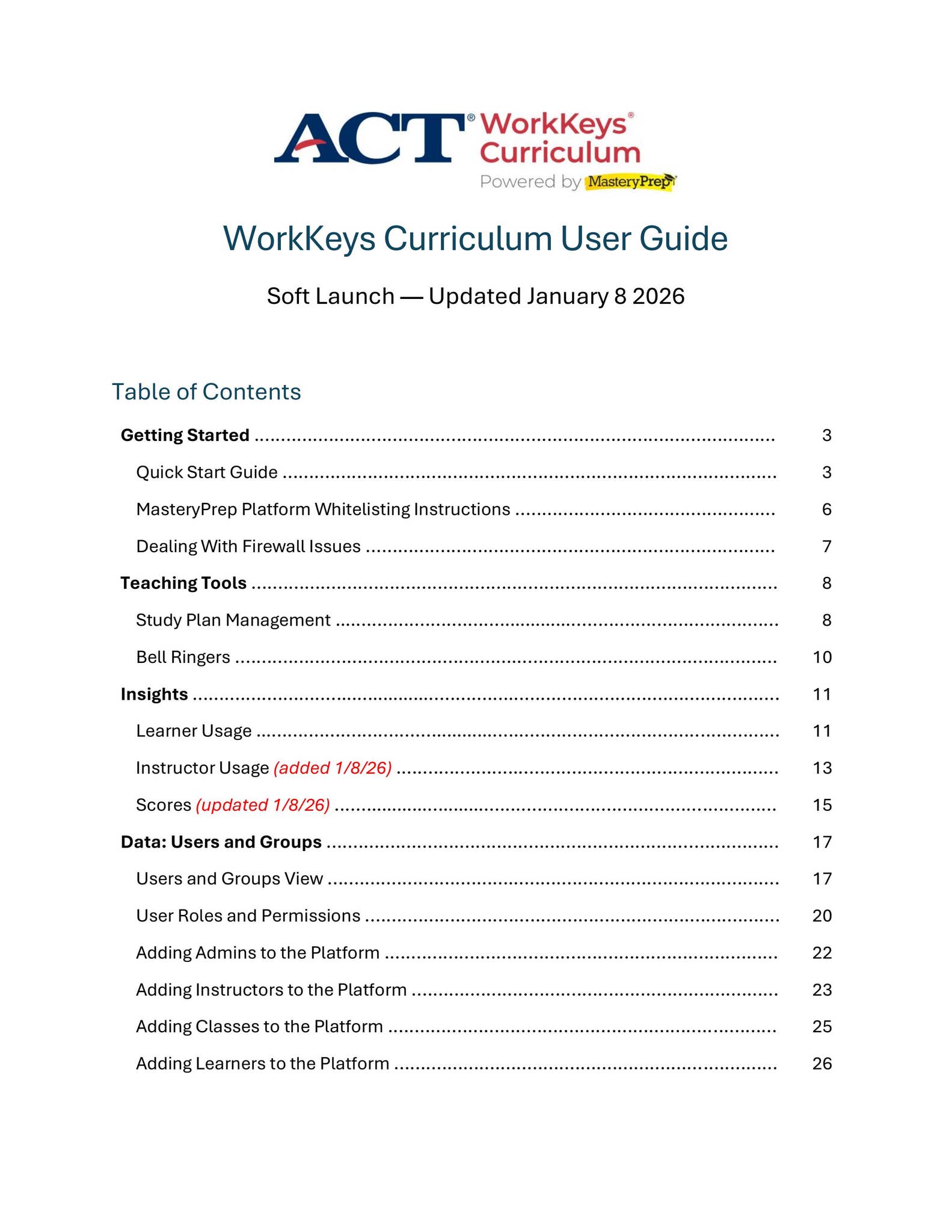 Free Workkeys Study Guide WorkKeys Curriculum User Guide (Soft Launch) by MasteryPrep - Issuu