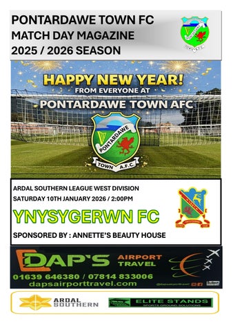 Saturday 10th January : Ynysygerwn FC