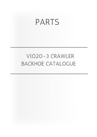 VIO20‑3 Crawler Backhoe Parts Catalogue