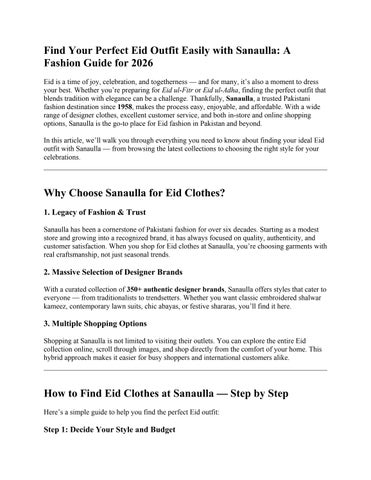 Find Your Perfect Eid Outfit Easily with Sanaulla