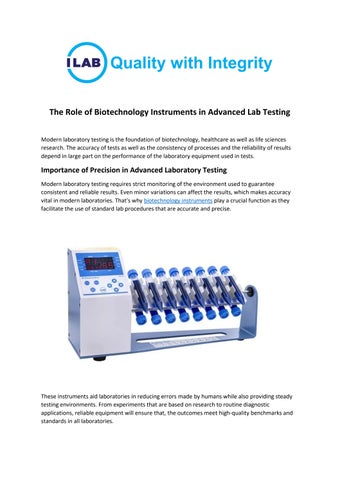 Top Biotechnology Instruments Supplier